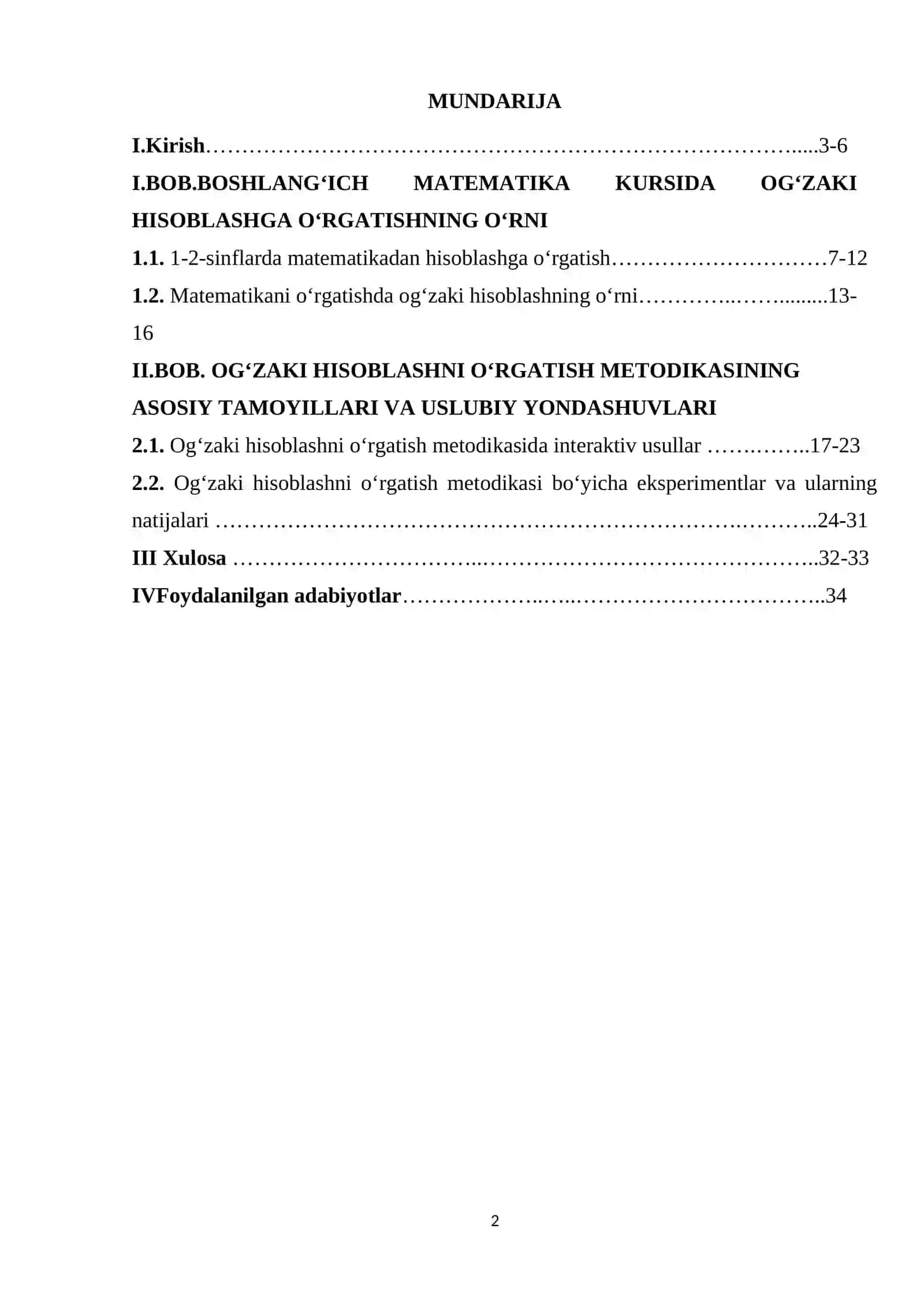 BOSHLANG‘ICH SINFLARDA MATEMATIKADAN OG‘ZAKI HISOBLASHGA O‘RGATISH METODIKASI (1-2-SINFLAR TIZIMINI ISHLAB CHIQISH) 2