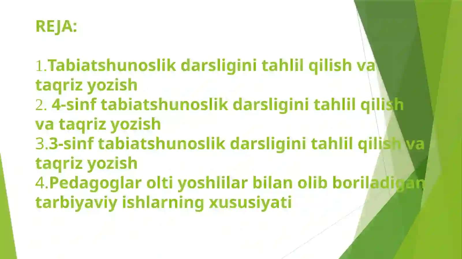 "Tabiiy fanlar” darsligini oʻrganish, tahlil qilish 2