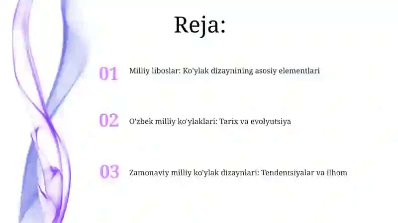 Milliy libos kastum koʻylak loyihalash obyektlari 2
