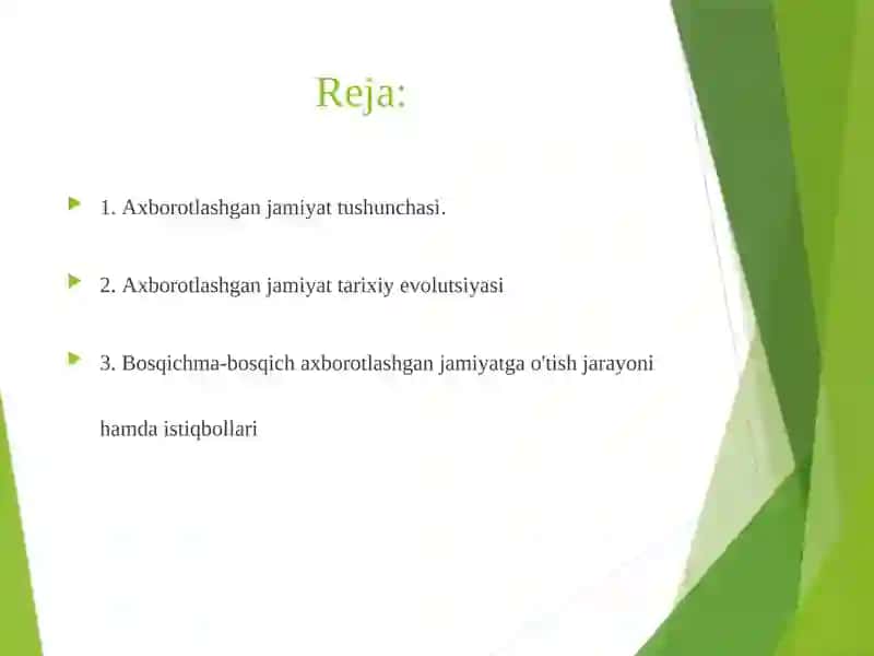 Axborotlashgan jamiyat va uning istiqbollari 2