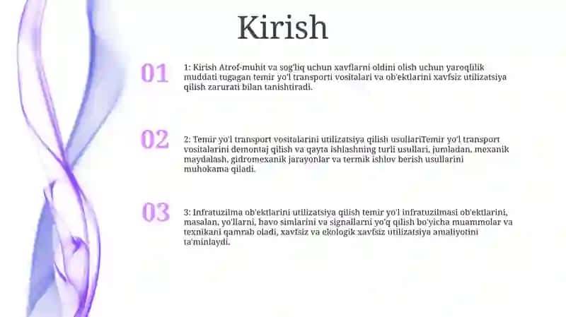 Temir YoʻL Transporti Vositalari Va ObʼEktlarini Zararsizlantirish 2