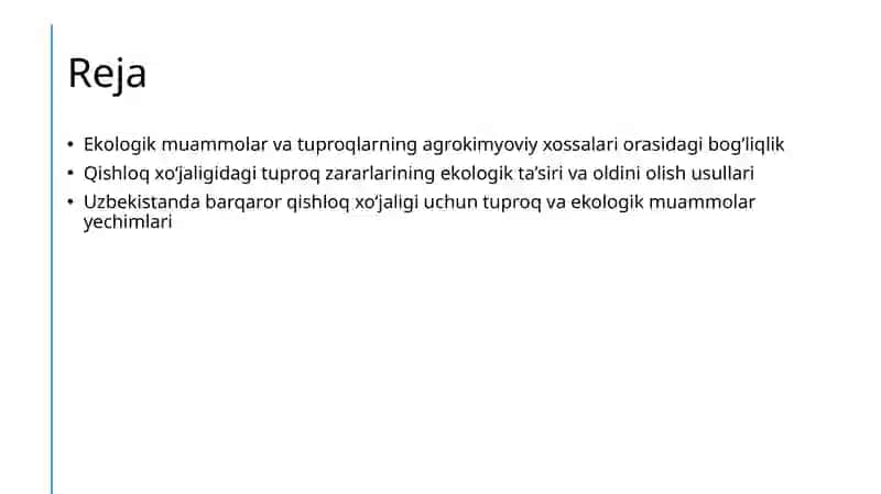 Ekologik muammolar va tuproqlarning agrokimyoviy xossalari orasidagi bog’liqlik 2