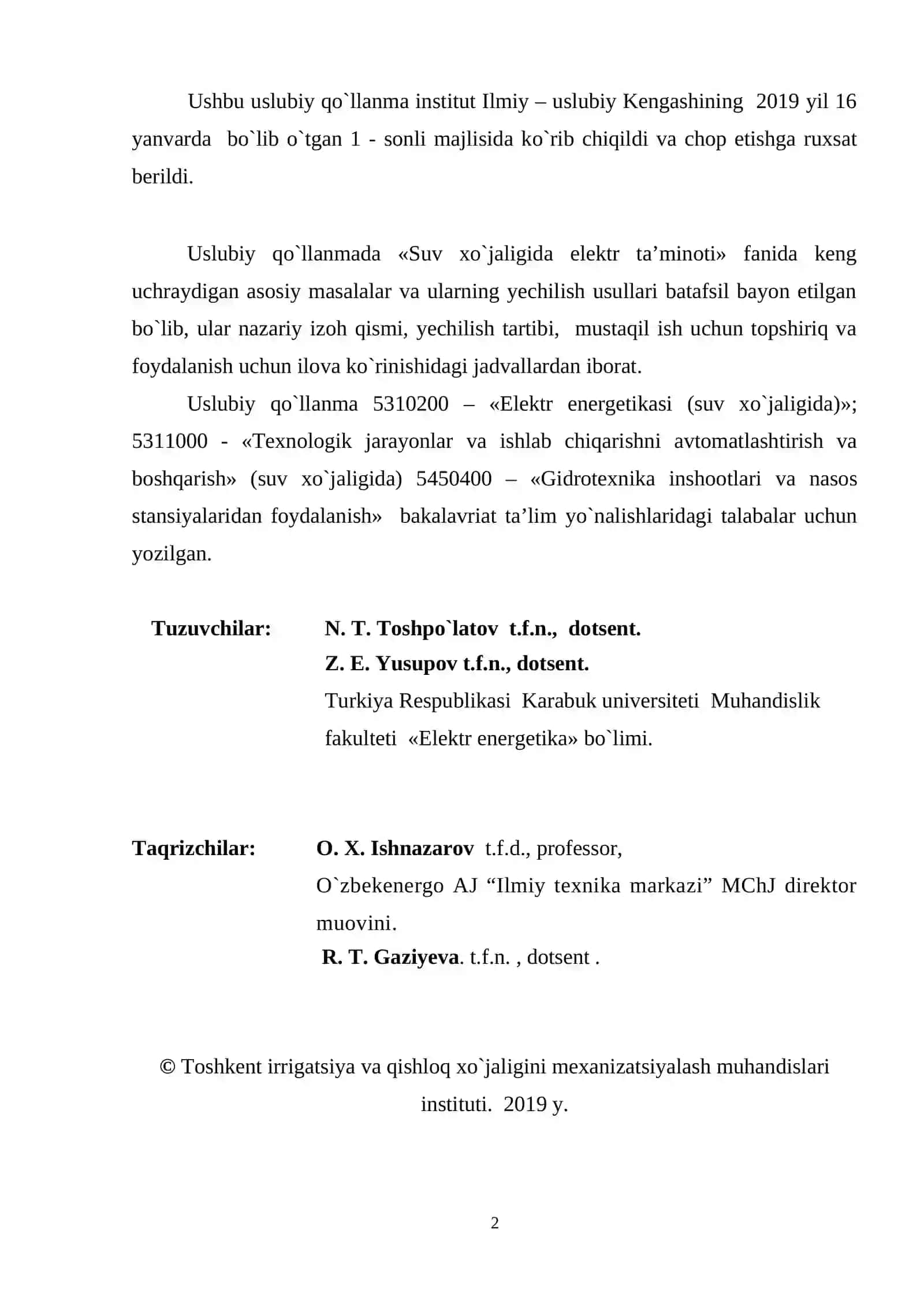 Suv xo`jaligida elektr ta'minoti 2