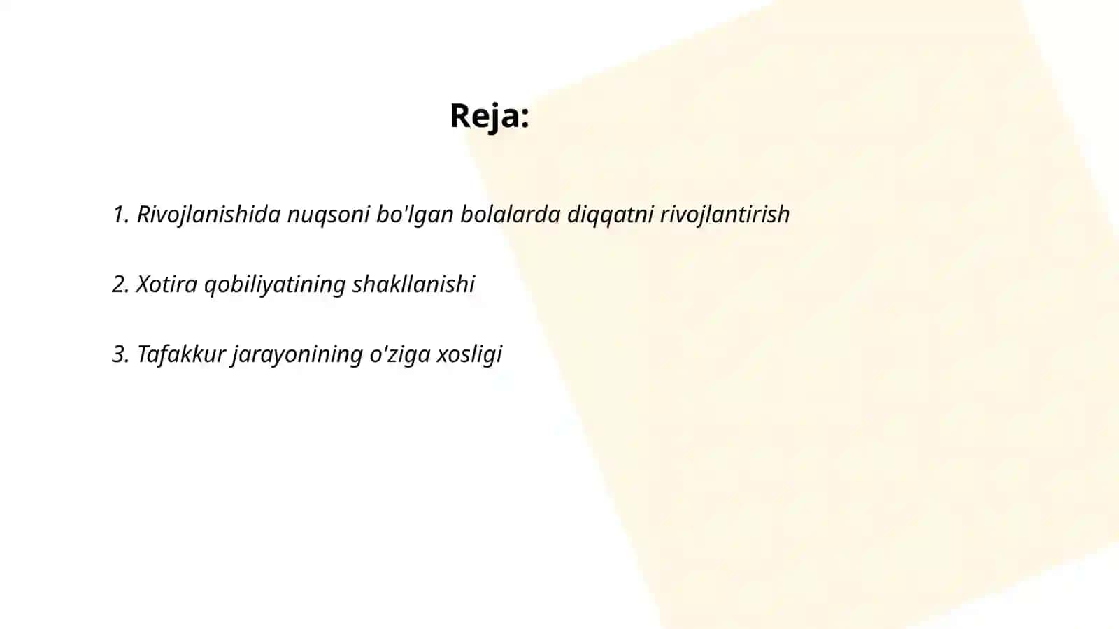 Rivojlanishida nuqsoni bo'lgan bolalarda bilish jarayonlarining rivojlanishi Otajonova Sitora 2