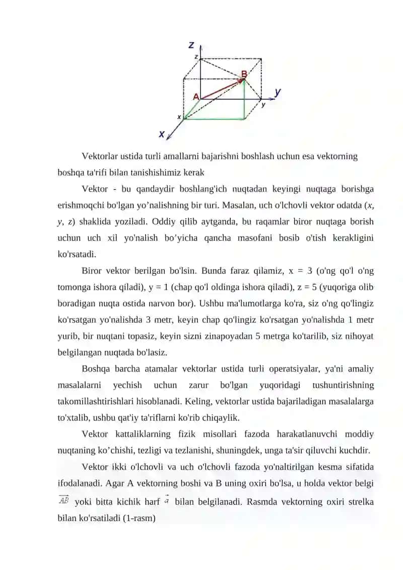 VEKTORLAR HAQIDA ASOSIY TUSHUNCHALAR 2