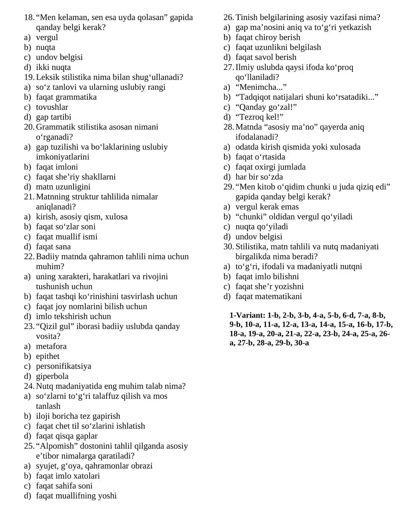 9-sinf onatili 2-variantli 2