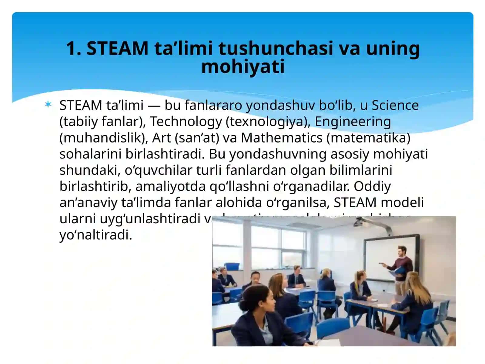 Steam darslarida oʻquv jarayonini tashkil etish 2