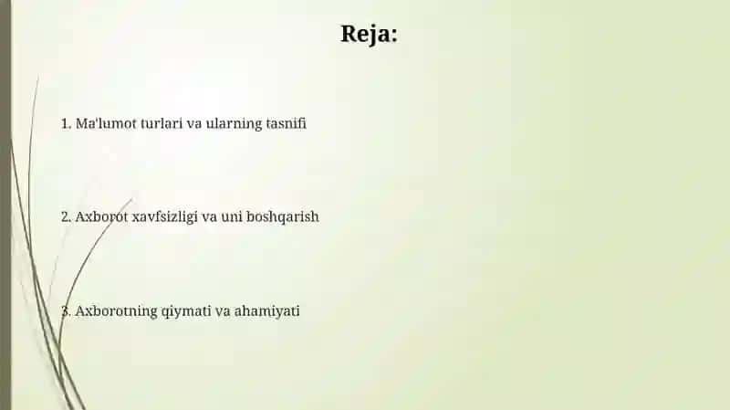 Ma'lumot turlari va ularning tasnifi 2
