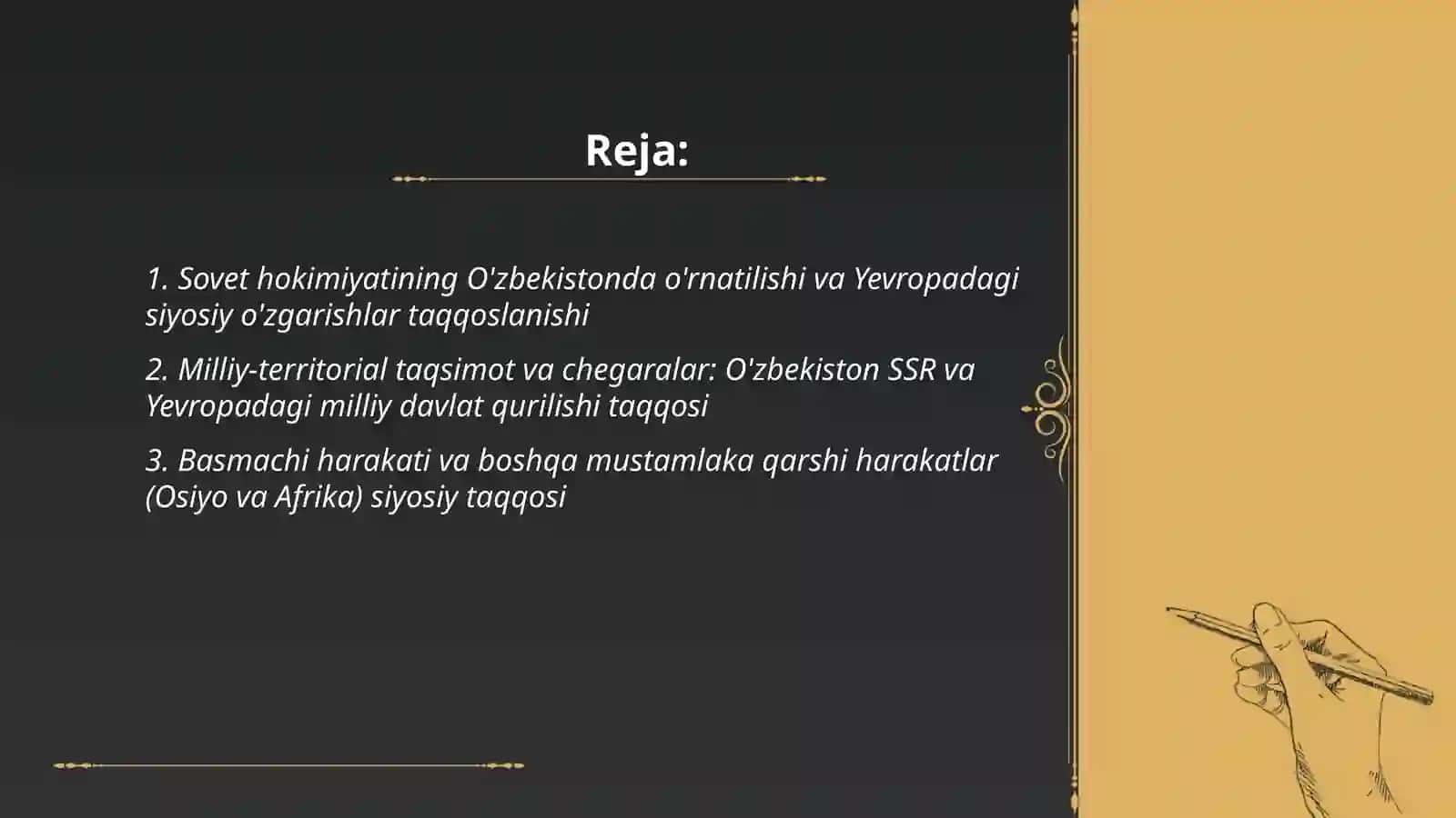 Sovet hokimiyatining O'zbekistonda o'rnatilishi va Yevropadagi siyosiy o'zgarishlar taqqoslanishi 2