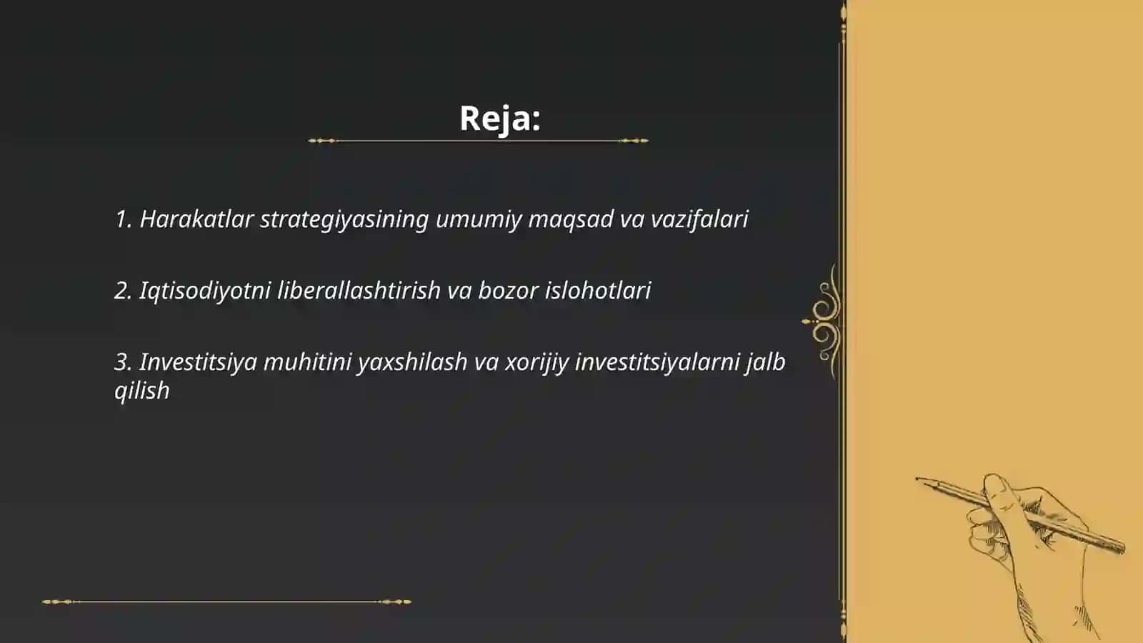O’zbekistonda 2017-2021-yilga mo’ljallangan Harakatlar strategiyasi 2