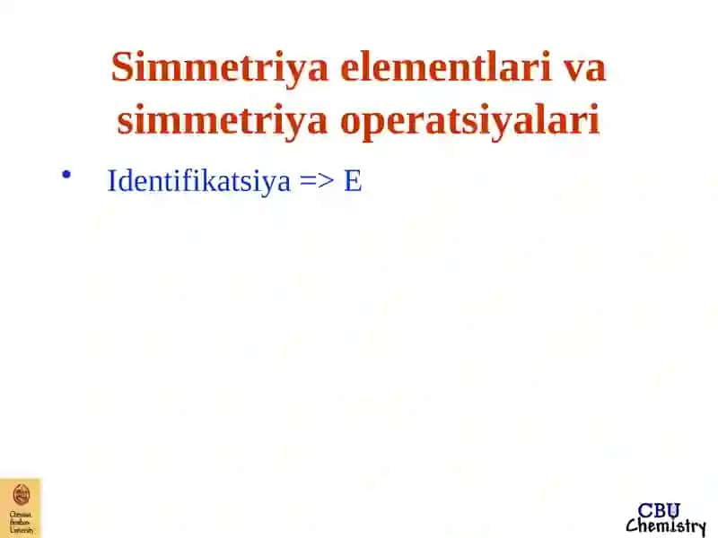 Simmetriya elementlari va simmetriya operatsiyalari 2
