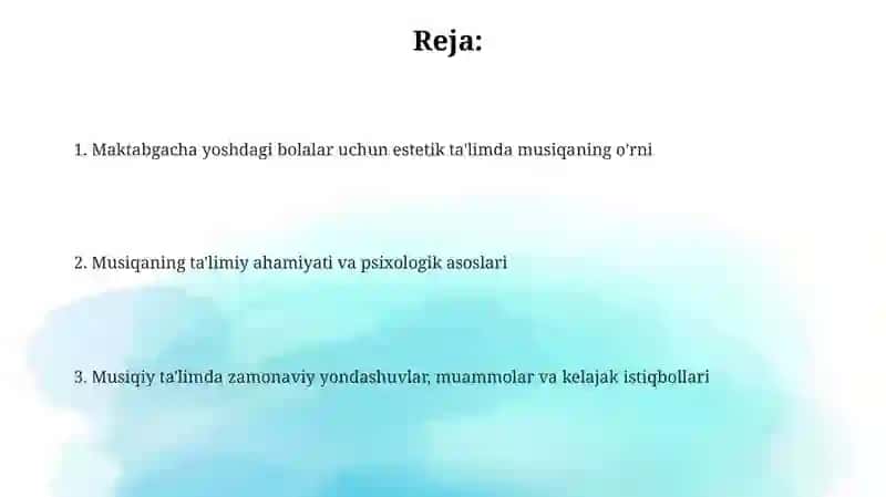 Musiqa Ta'limi Maktabgacha Yoshdagi Bolalarga 2