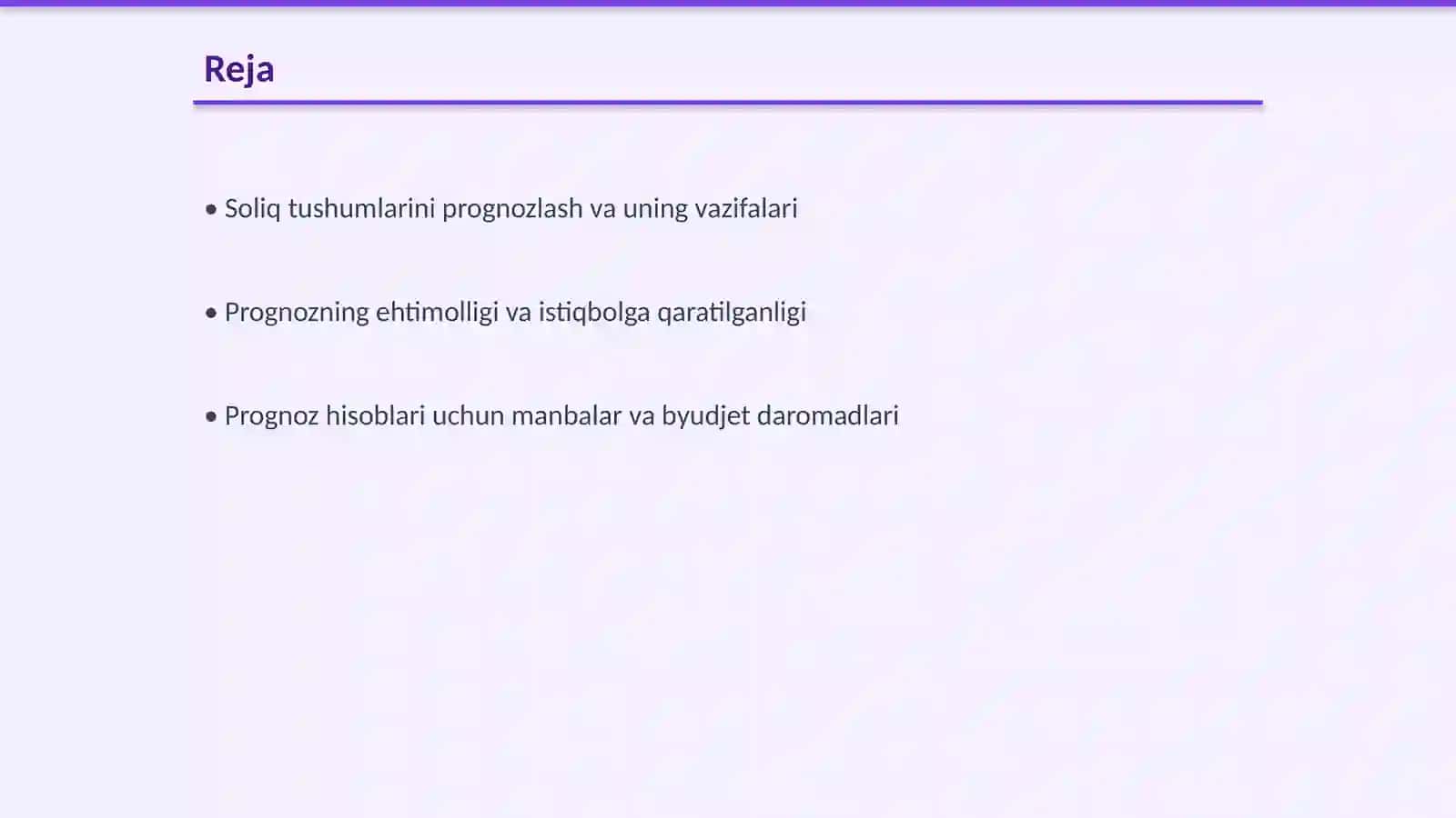 Soliqni prognozlash va rejalashtirish 2
