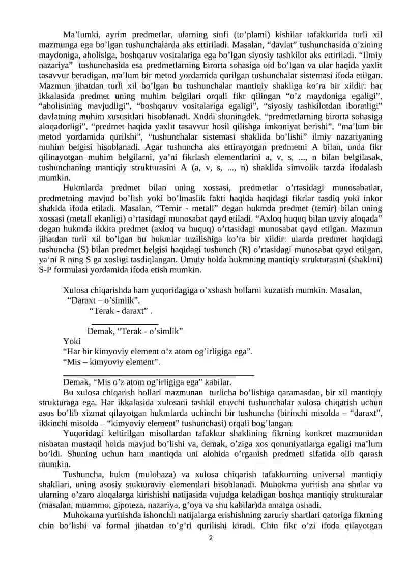 TAFAKKUR ShAKLI VA TAFAKKUR KONUNI TUShUNChALARI 2