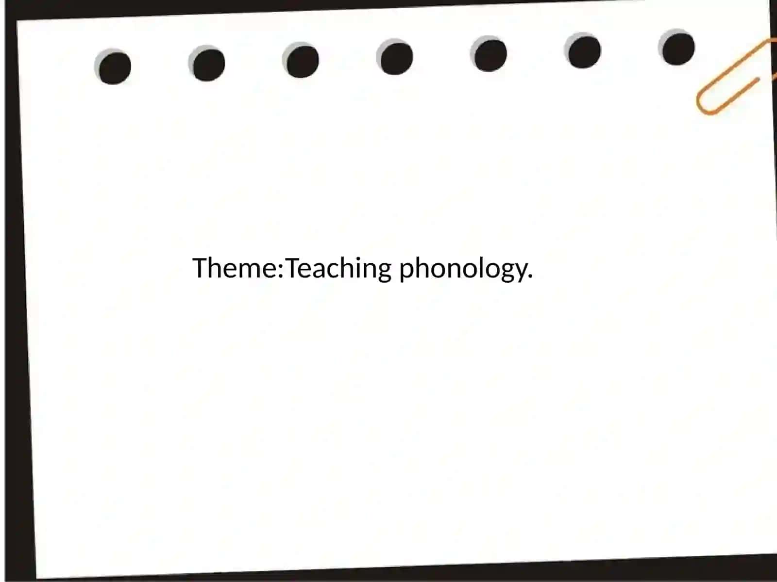 Teaching phonology 2