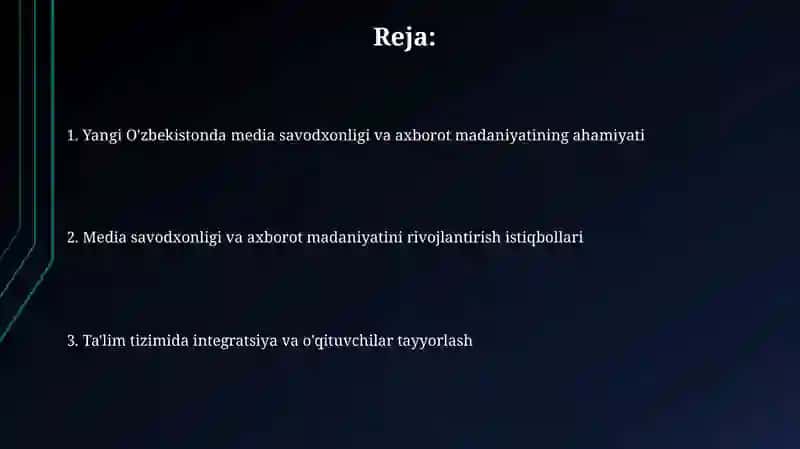 "Media savodxonlik va axborot madaniyati" fanini oʻrni va ahamiyati 2
