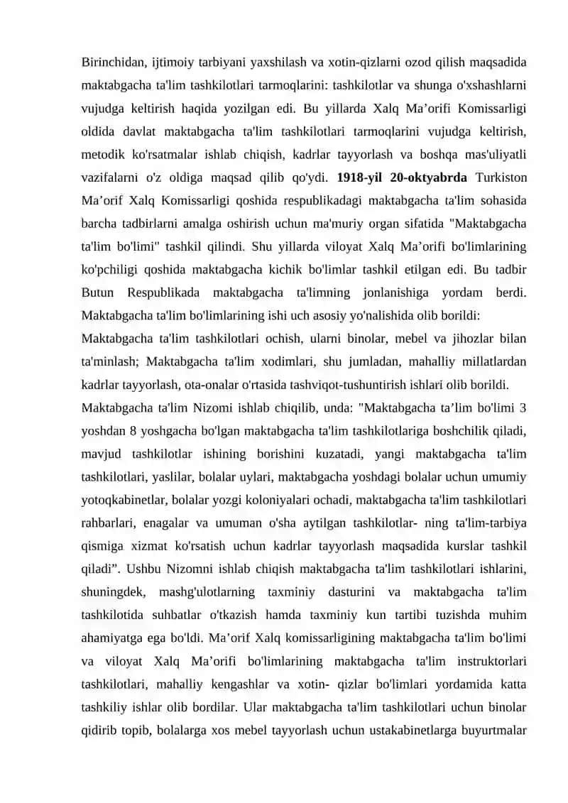 Maktabgacha ta’lim tashkiloti bo’yicha metodik ishlarni tashkil etish vazifalari 2