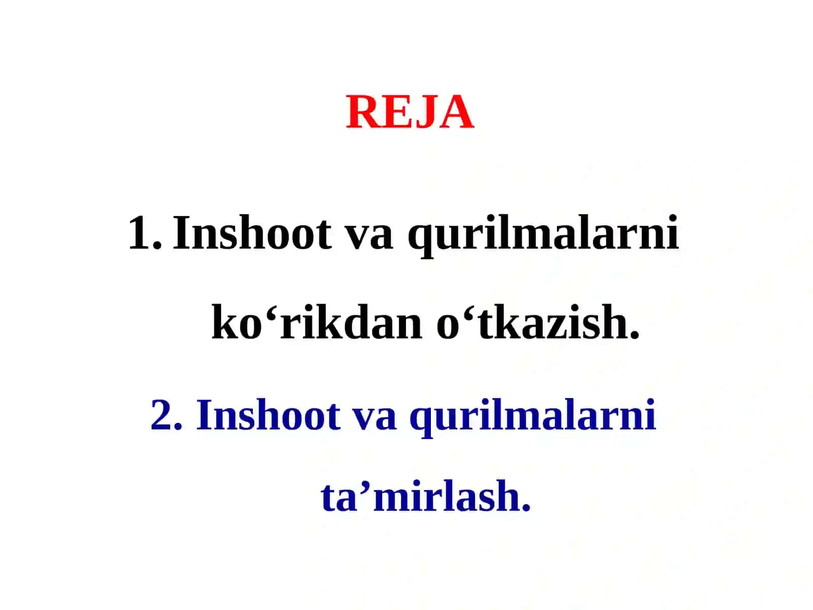 19-MA’RUZA TEMIRYO‘LINSHOOTVAQURILMALARINIKO‘RIKDANO‘TKAZISHVAULARNITA’MIRLASH 2