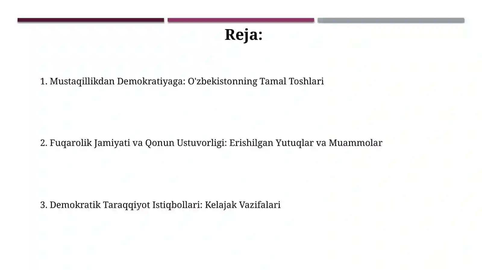 O'zbekistonda demokratik va fuqarolik jamiyati asoslarining shakllanishi 2
