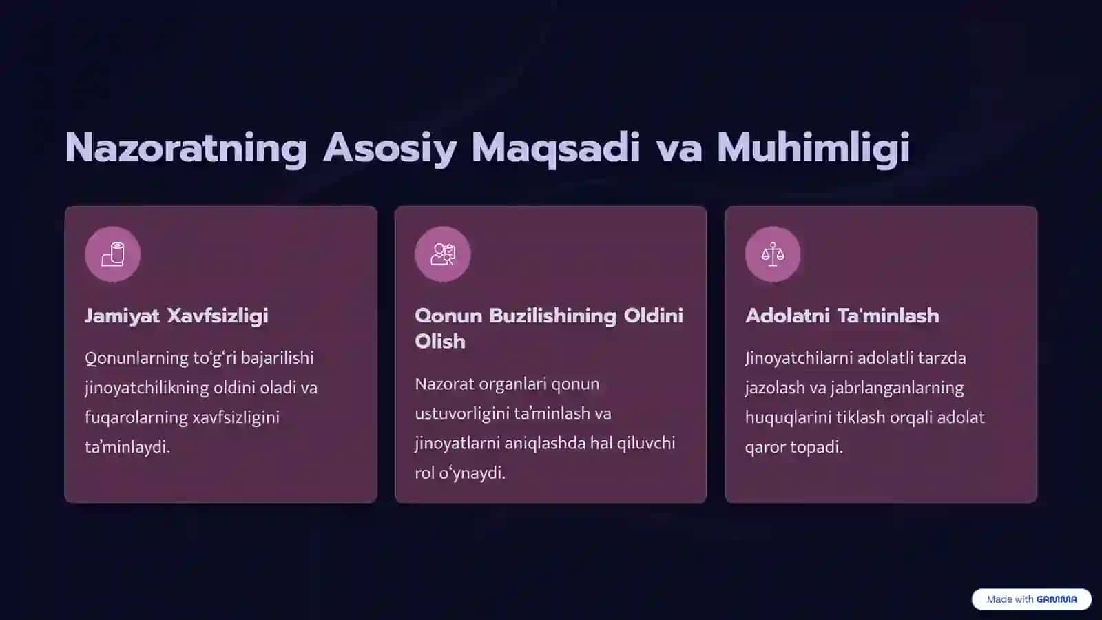 Jinoyatchilikka Qarshi Kurashuvchi Organlar Tomonidan Qonunlarning To‘g‘ri Amalga Oshirilishi Nazorati 2