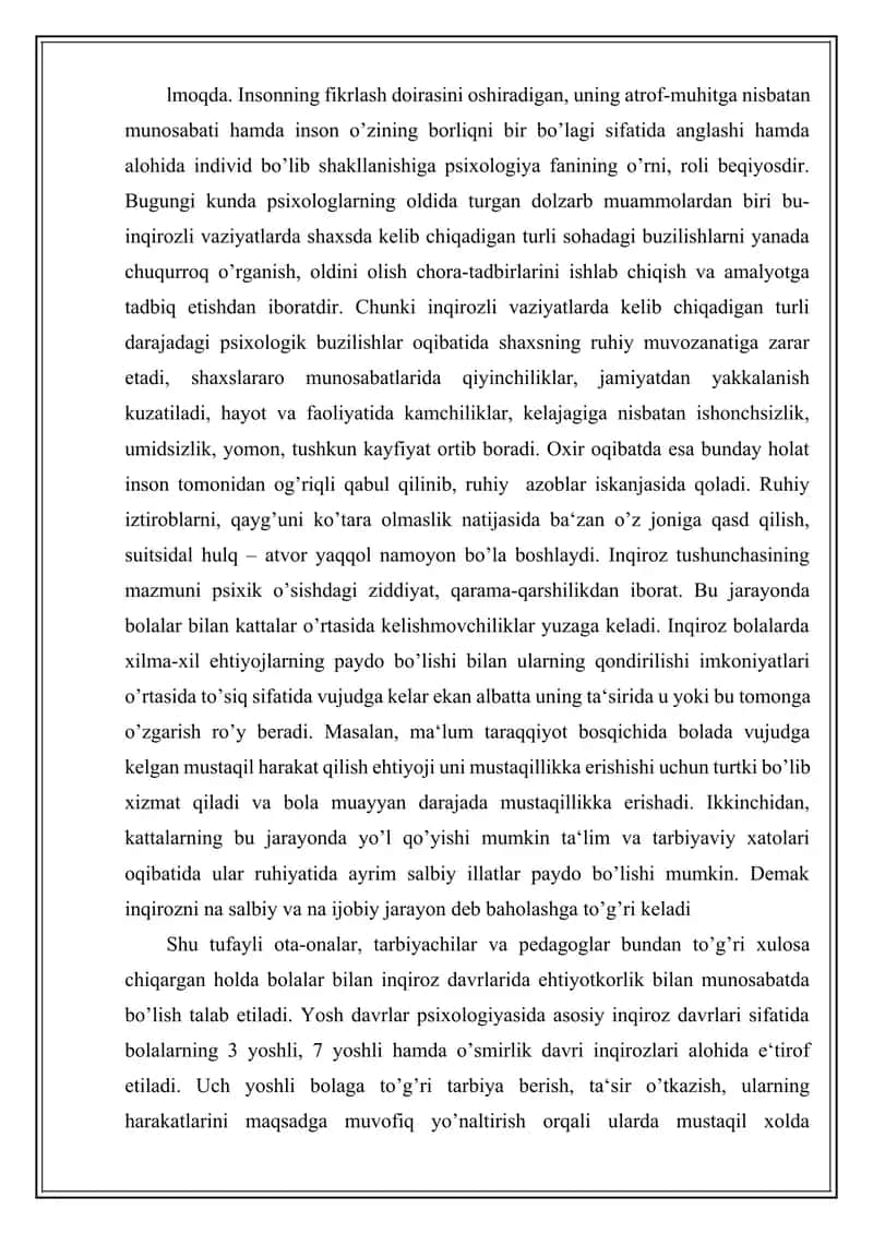 Inqirozli vaziyatlarda bolalar va o'smirlarga psixologik yordam 2