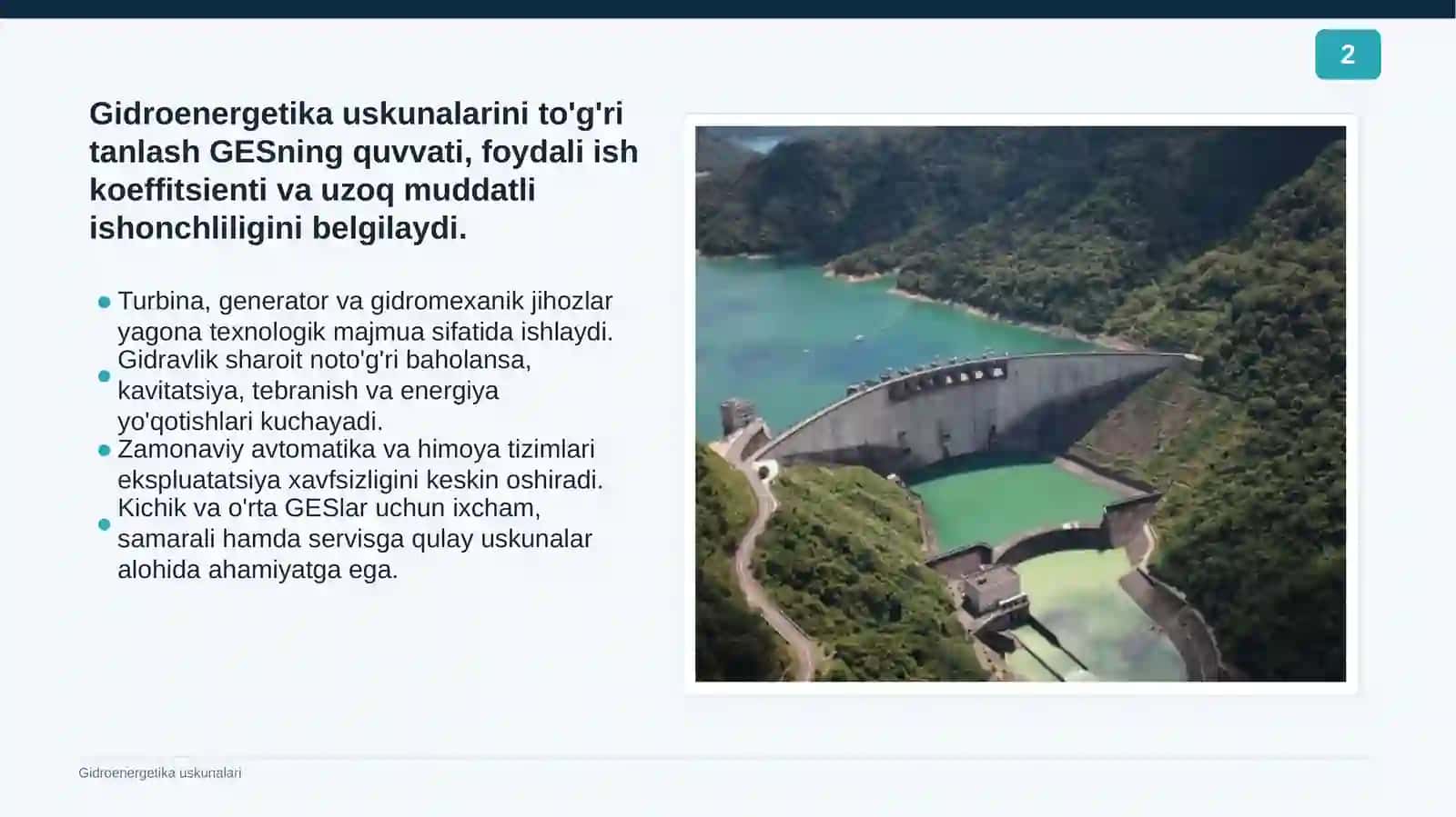 Gidroenergetika uskunalari 2