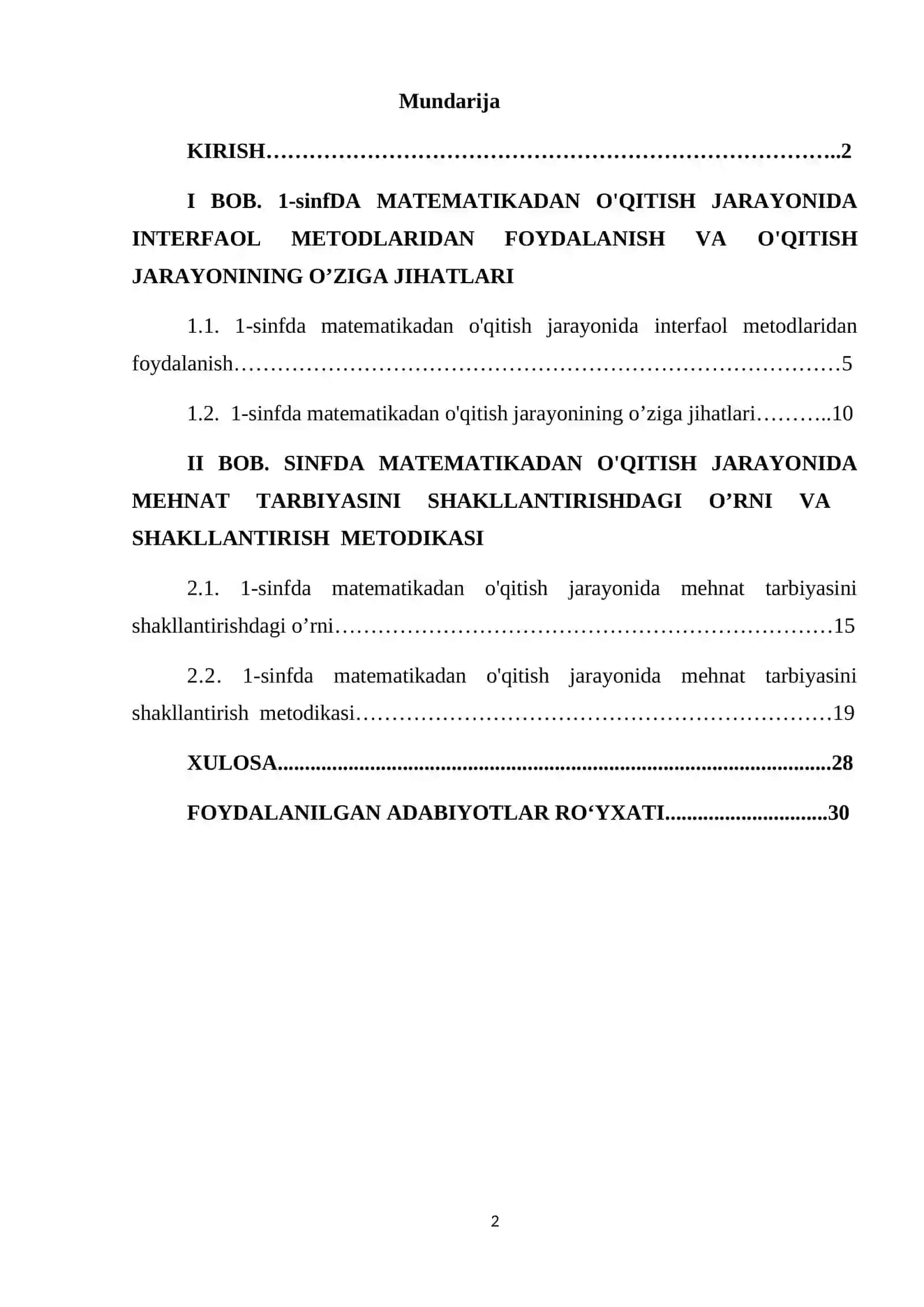 BOSHLANG‘ICH SINFDA MATEMATIKA O'QITISH JARAYONIDA MEHNAT TARBIYASINI SHAKLLANTIRISH METODIKASI(1-SINF MISOLIDA) 2