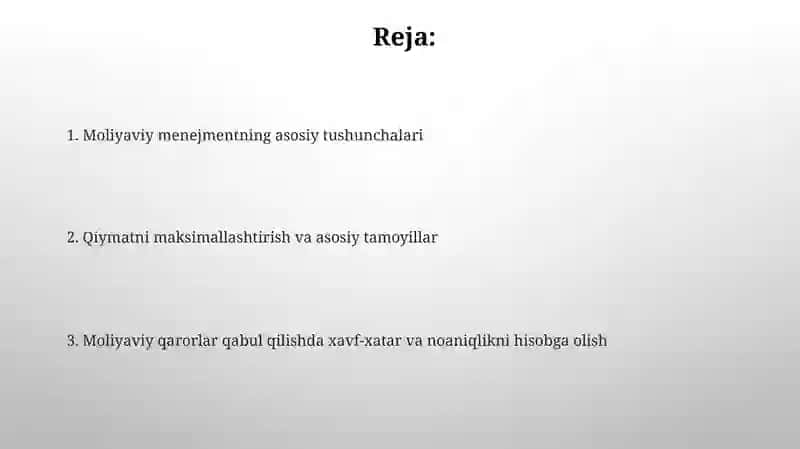 Moliyaviy menejmentning kontseptual asoslari 2