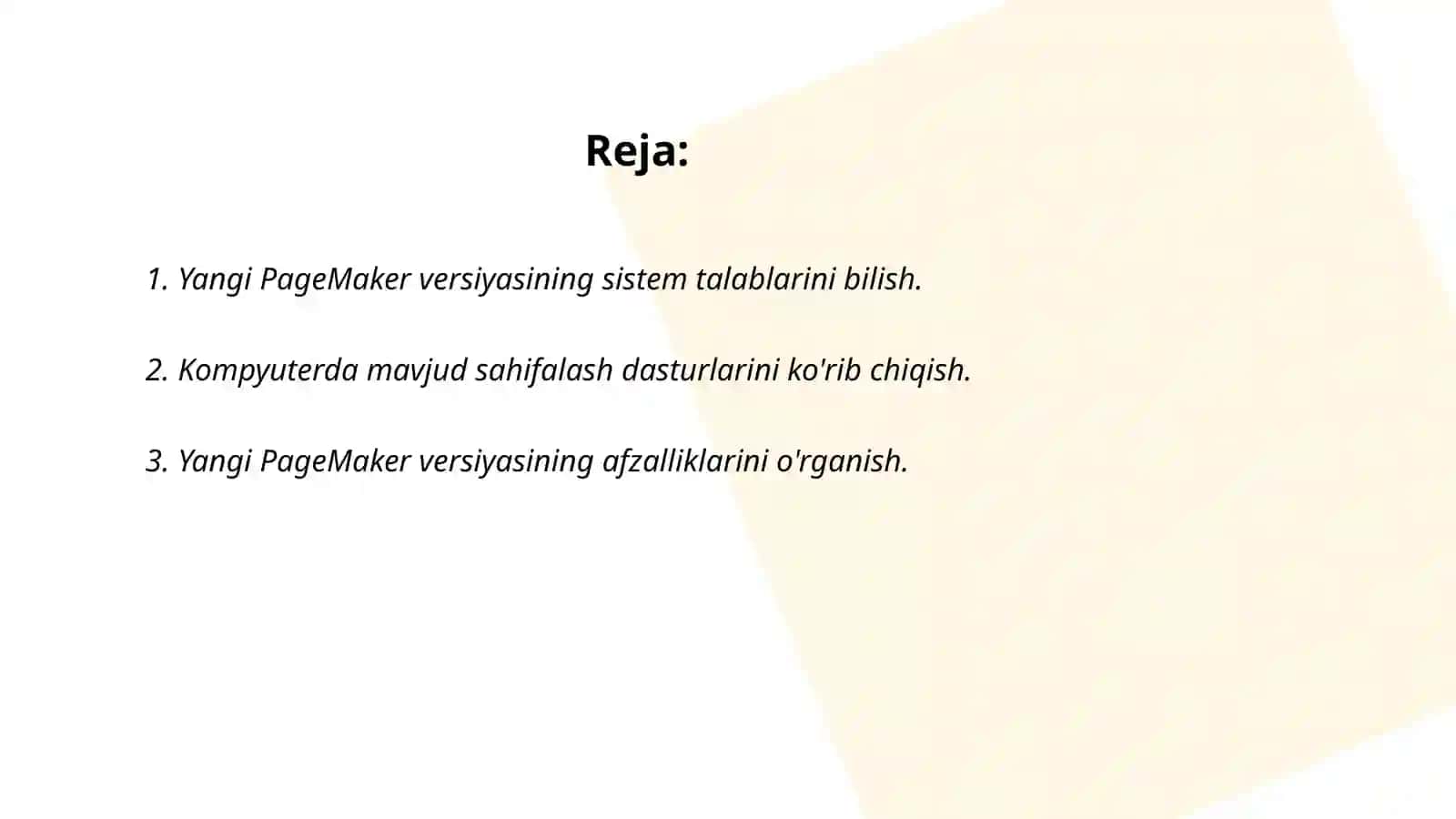PageMaker dasturining yangi versiyasini kompyuterga oʻrnatish 2