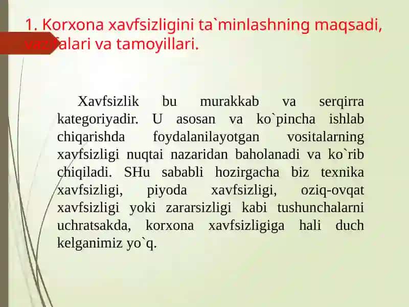 Korxonaning Tijorat Sirlari va Iqtisodiy Xavfsizligi 2