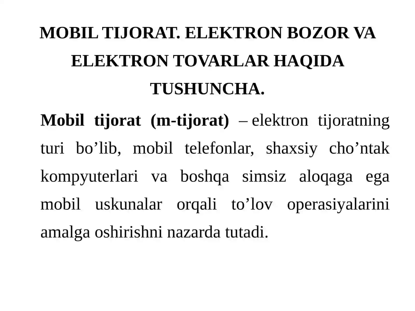 Elektron Biznes va Mobil Tijorat Texnologiyalari 2