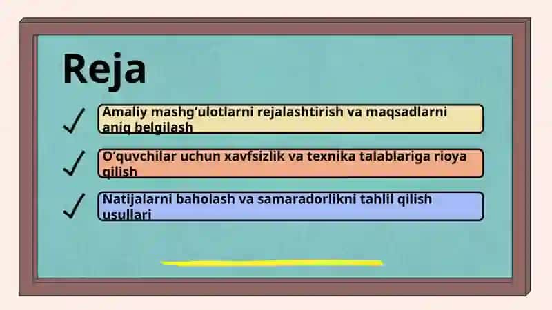 Amaliy Mashg'ulotlar Rejalashtirish 2