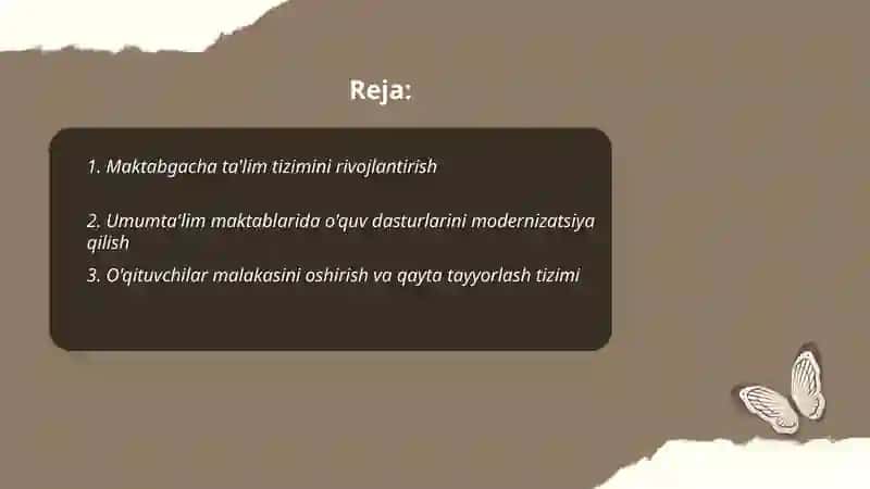 O'zbekiston Respublikasida ta'lim sohasida amalga oshirilgan islohotlar 2