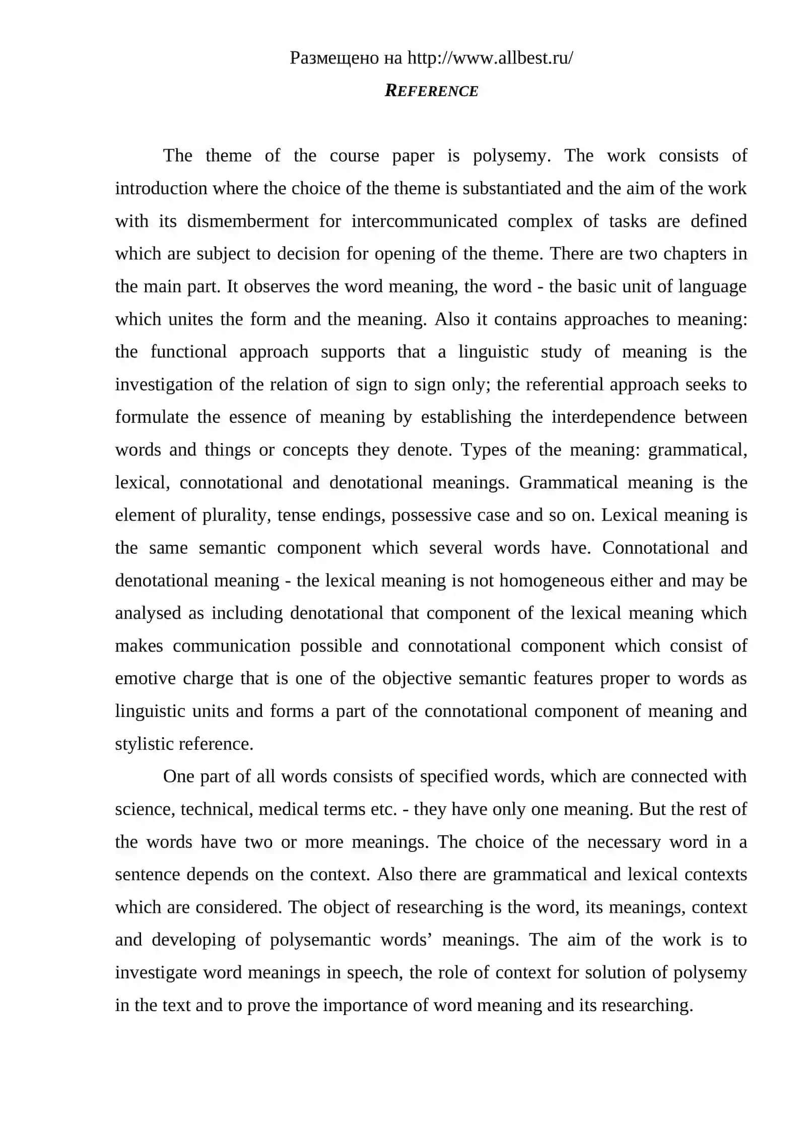 POLYSEMANTIC WORDS AND THEIR INFLUENCE IN ENGLISH LANGUAGE 2