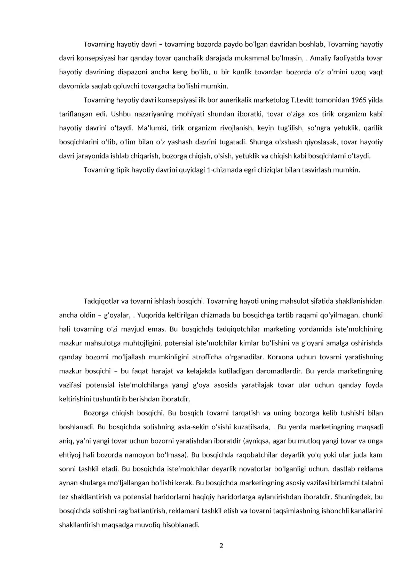 Tovarning bozordagi hayotiy bosqichlari strategiyalari 2