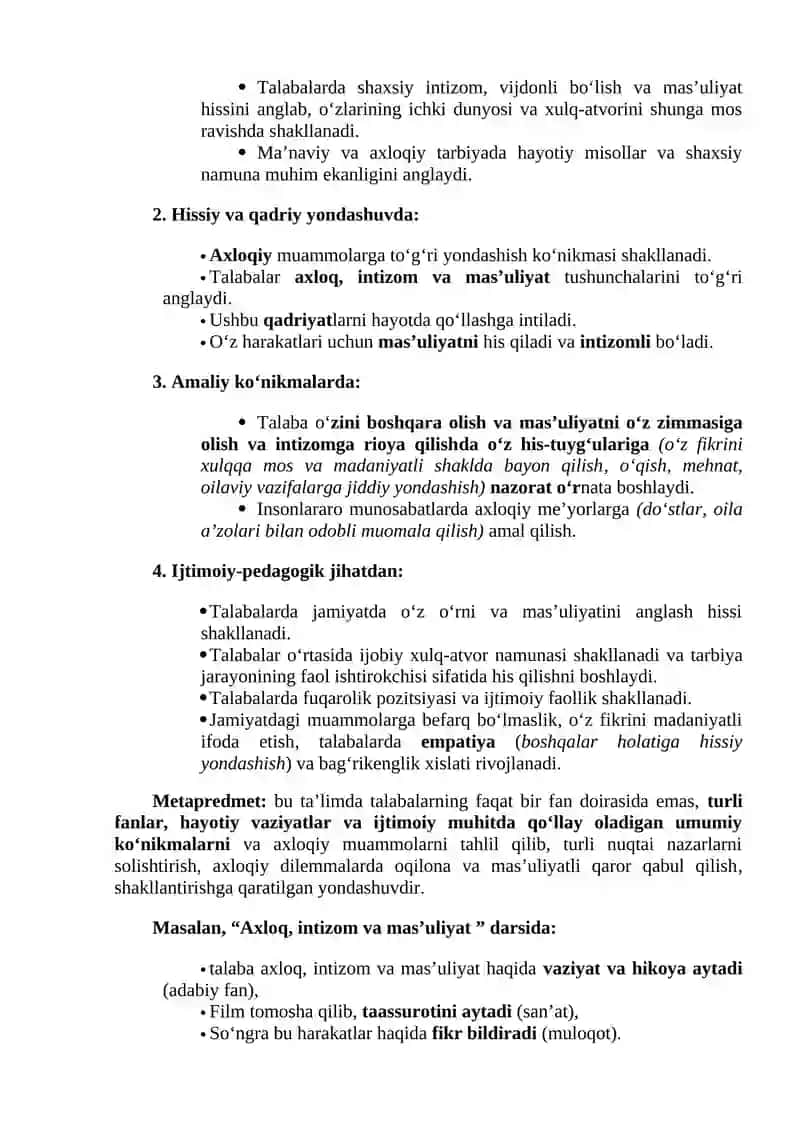 "Kelajak soati" darsining Oliy ta’lim muassasalari uchun mashg‘ulot ssenariysi 2