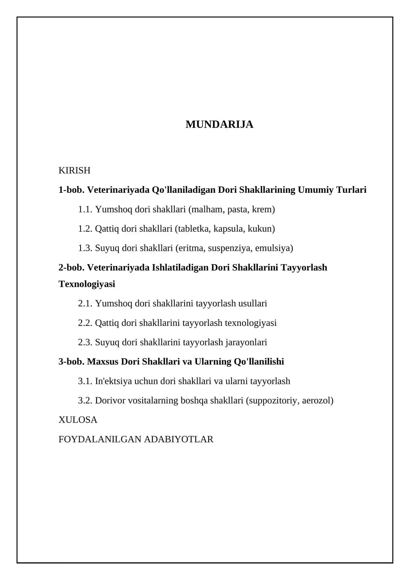 Veterinariyada ishlatiladigan dori shakllari va ularni tayyorlash texnologiyasi 2