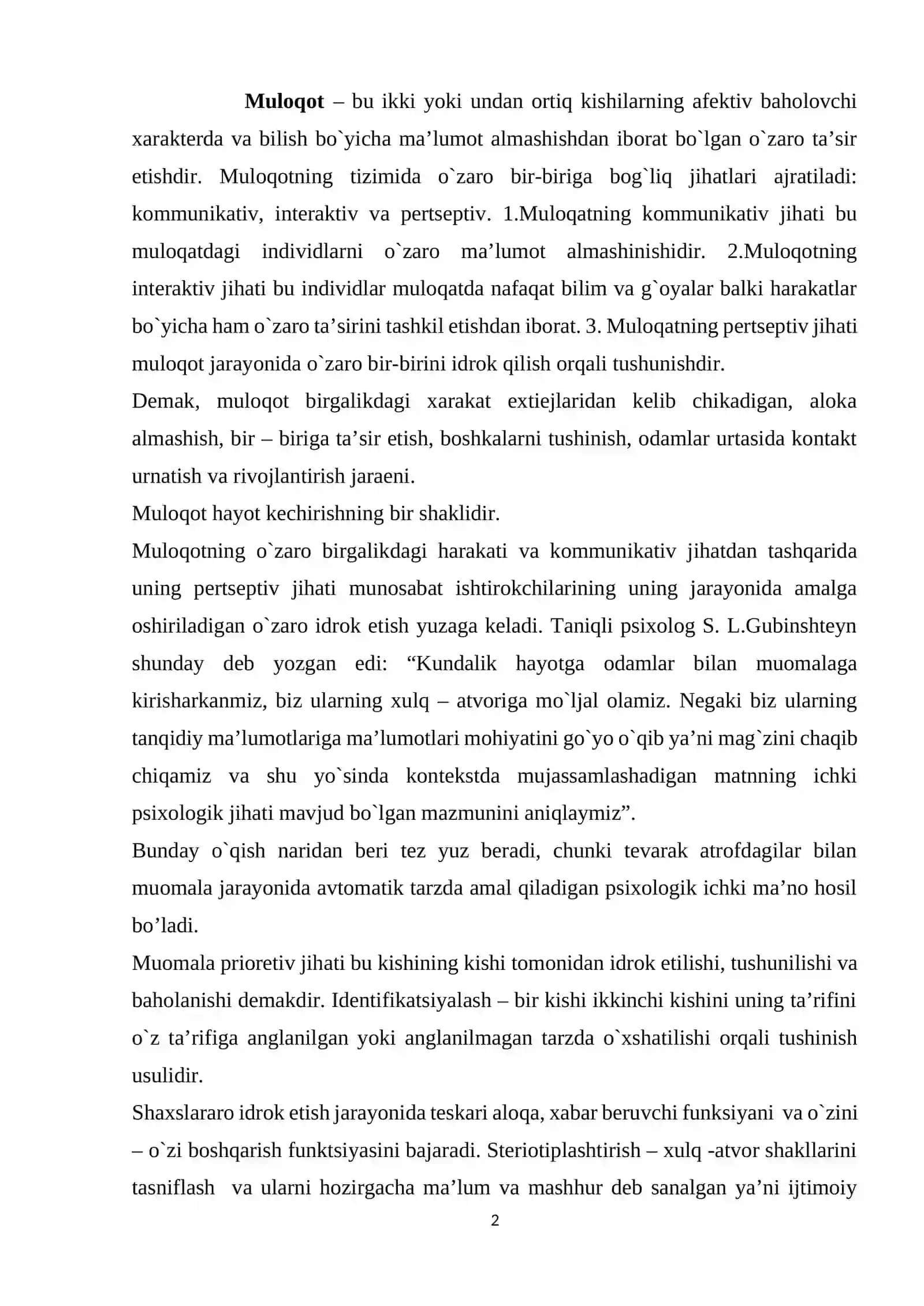 Muloqotda o’zaro tushunish va ijtimoiy pertsepsiya 2