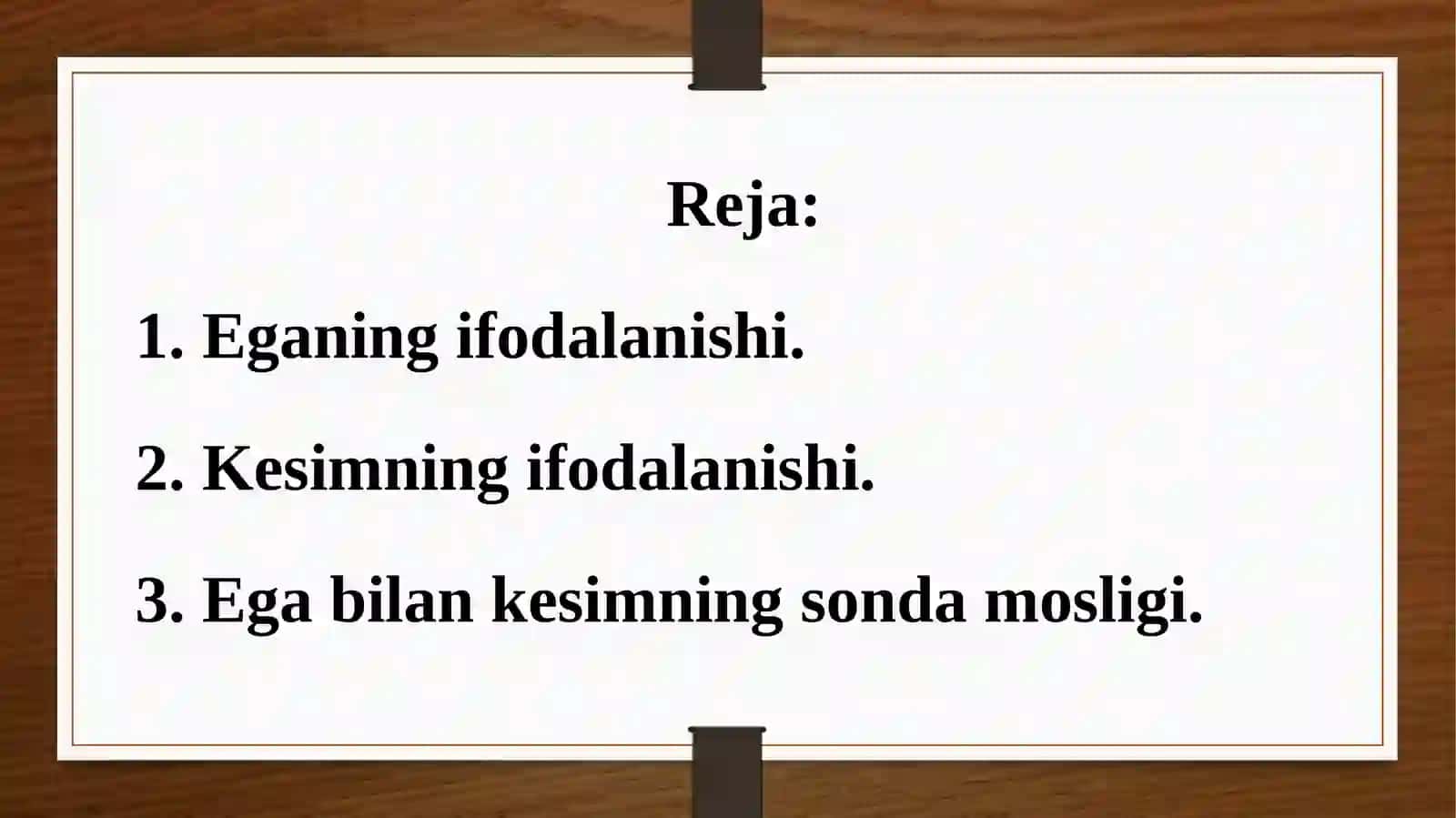 Ega va kesimning ifodalanishi 2