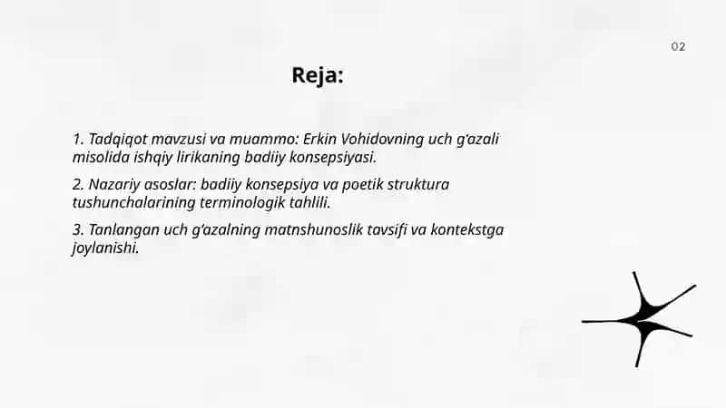 Erkin Vohidovning ishqiy lirikasida badiiy konsepsiya va poetik struktura: Uch g‘azal asosidagi ilmiy tahlil 2