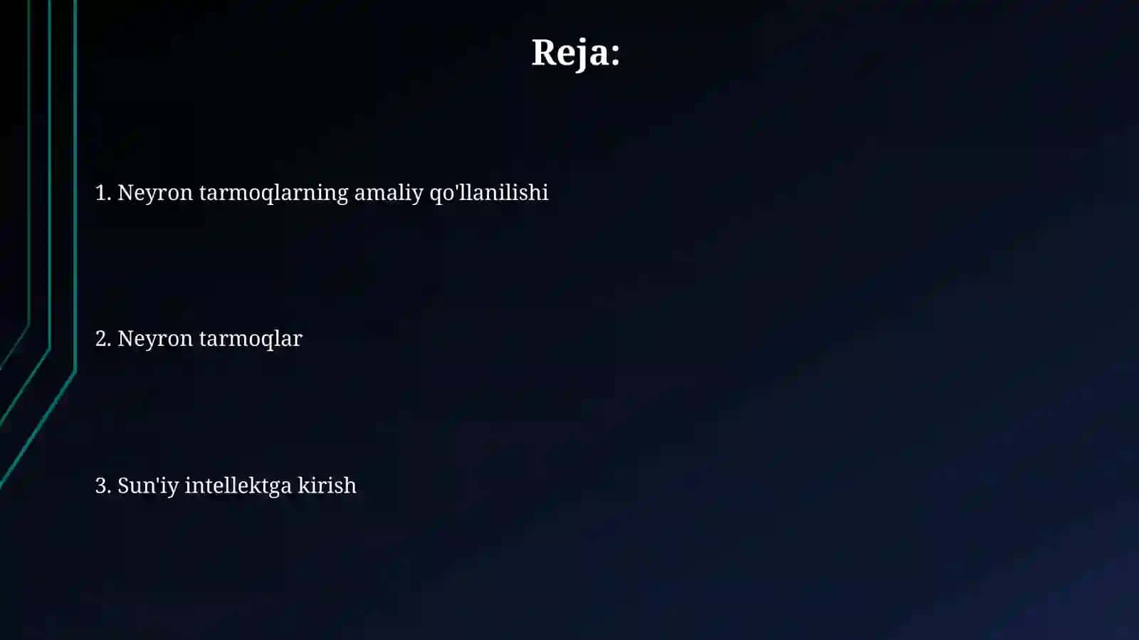 Suniiy intelektga kirish. Neyron tarmoqlari 2