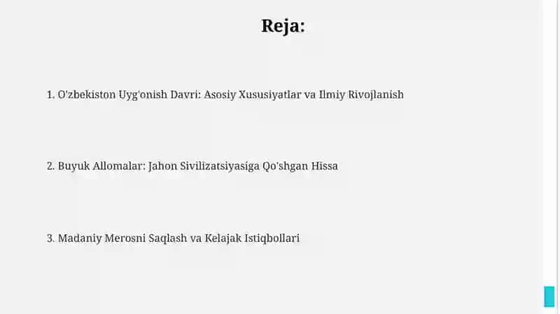 O'zbekiston Uyg'onish Davri 2
