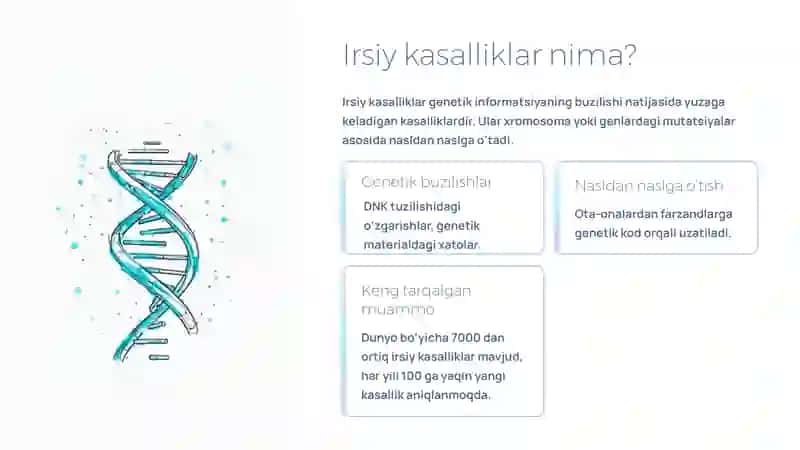 Irsiy kasalliklar: Xromosoma va gen kasalliklari. Tibbiy genetik maslahat 2
