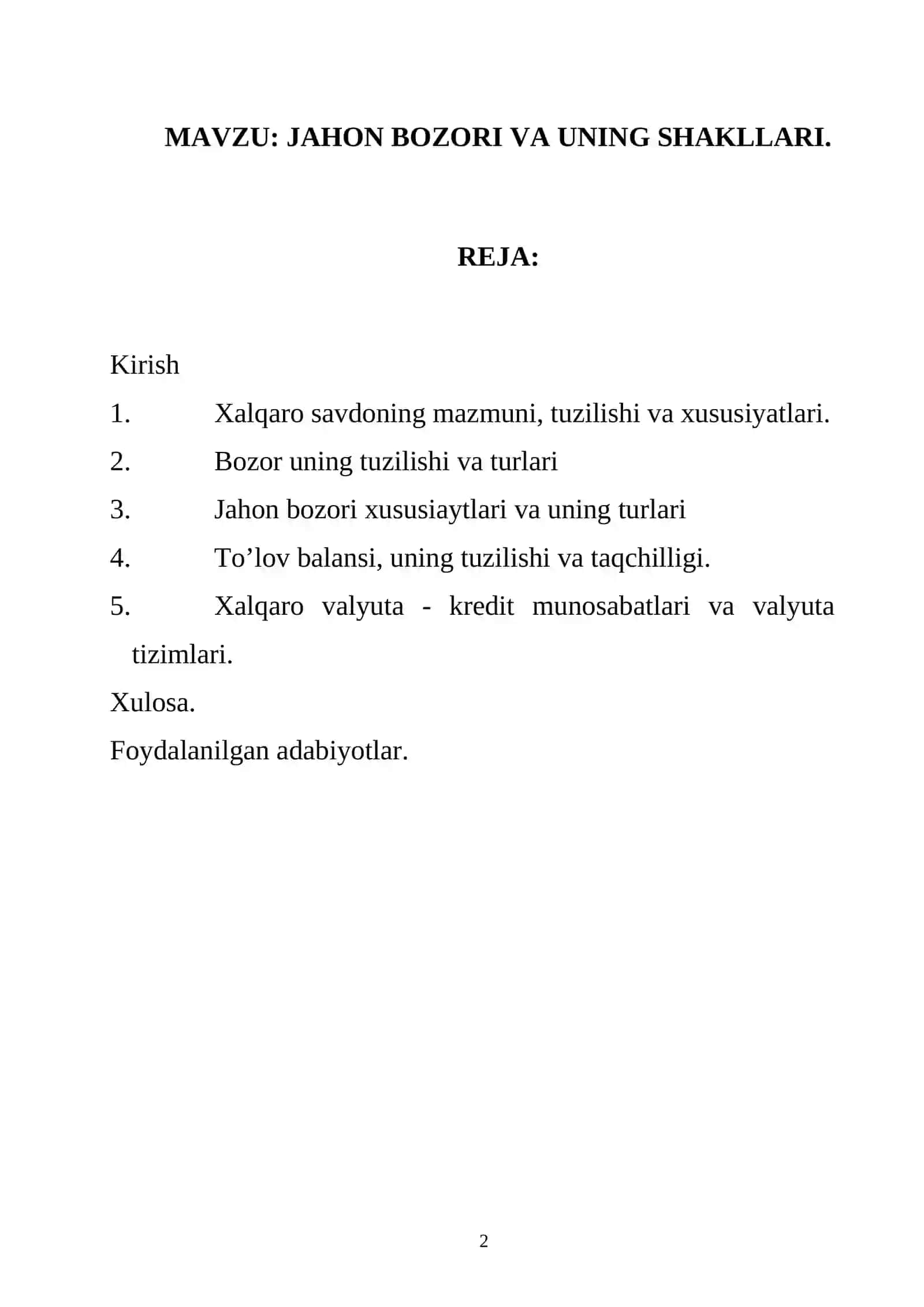 JAHON BOZORI VA UNING SHAKLLARI 2