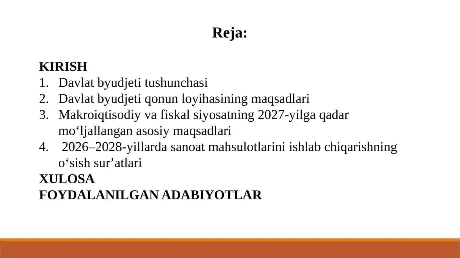 O‘zbekiston Respublikasining 2027-yilgi Davlat byudjeti to‘g‘risida”gi qonun loyihasi 2