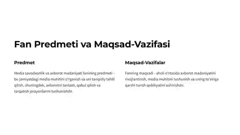Media Savodxonlik va Axborot Madaniyati 2