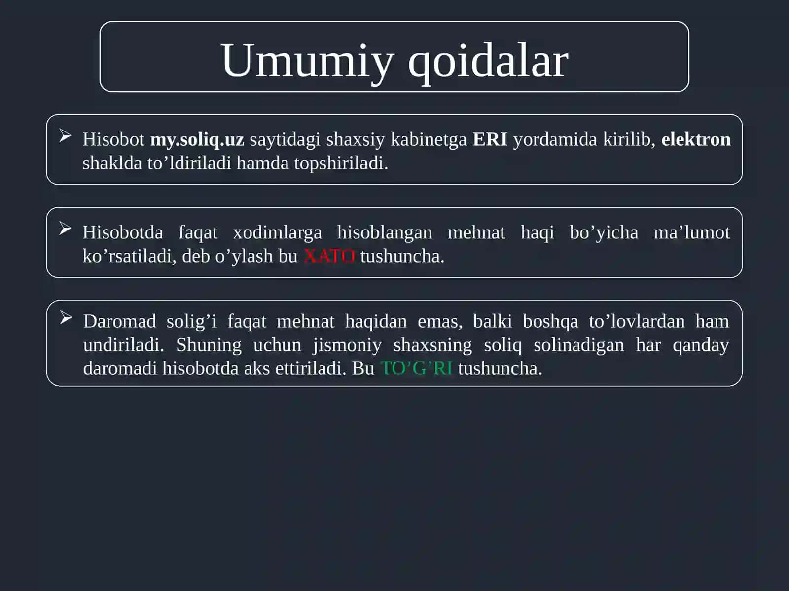 Umumiy qoidalar 2