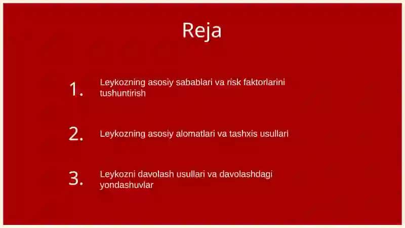 Oq qon kasalligi (leykoz)-sabablari, alomatlari, tashxislash, davolash. 2