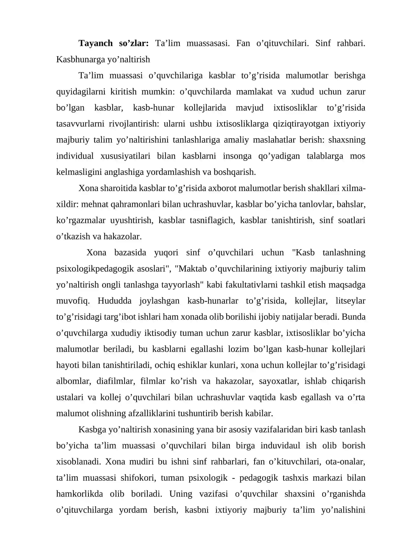 Kasb-hunarga yo’naltirish bo’yicha ta’lim muassasasi jamoasining faoliyati 2