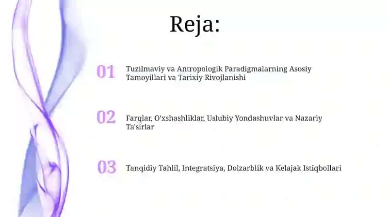 Tuzilmaviy va Antropologik Paradigmalarning Asosiy Tamoyillari va Tarixiy Rivojlanishi 2